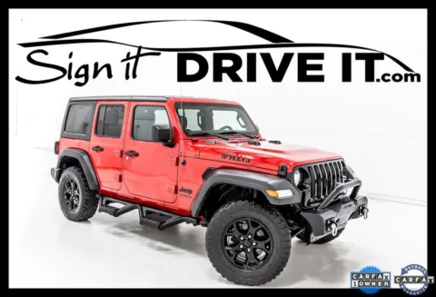 Red 2021 Jeep Wrangler Unlimited Willys for sale in Denton, TX