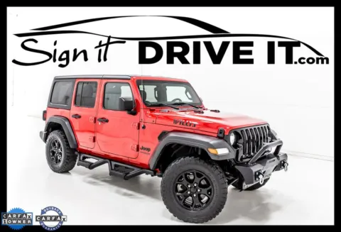 Red 2021 Jeep Wrangler Unlimited Willys for sale in Denton, TX