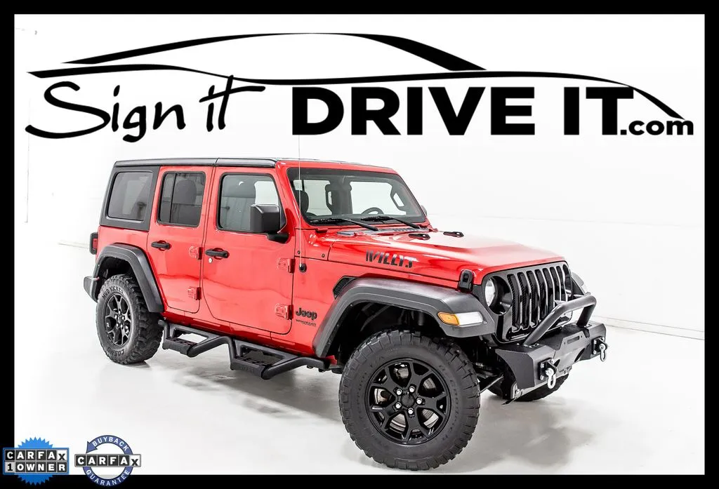 Red 2021 Jeep Wrangler Unlimited Willys for sale in Denton, TX