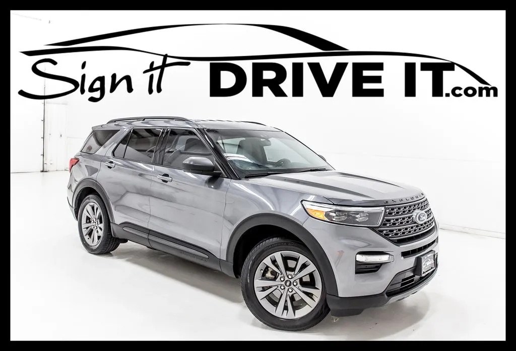 Gray 2021 Ford Explorer XLT for sale in Denton, TX