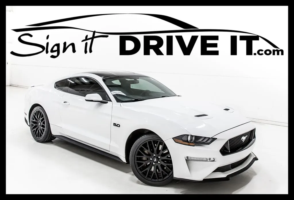 White 2018 Ford Mustang GT Premium for sale in Denton, TX