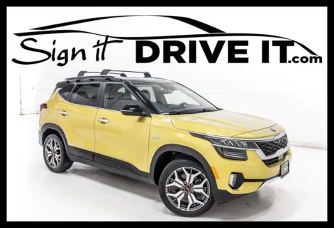 Yellow 2021 Kia Seltos SX for sale in Denton, TX