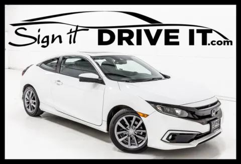 White 2019 Honda Civic EX for sale in Denton, TX