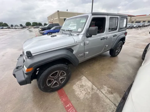 Silver 2018 Jeep Wrangler Unlimited Sport S for sale in Denton, TX