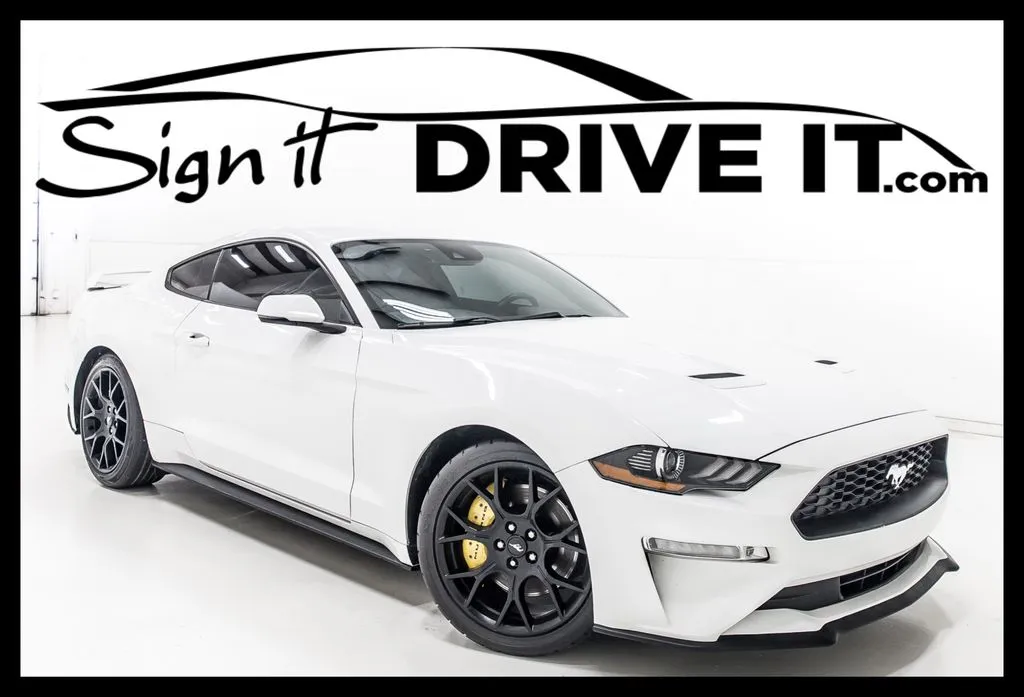 White 2019 Ford Mustang EcoBoost Premium for sale in Denton, TX
