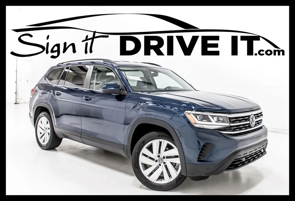 Blue 2021 Volkswagen Atlas 3.6L V6 SE w/Technology for sale in Denton, TX