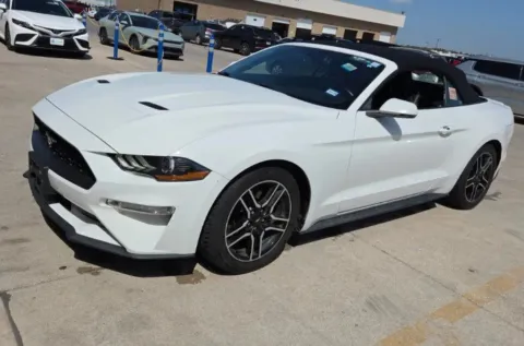 White 2019 Ford Mustang EcoBoost Premium for sale in Denton, TX