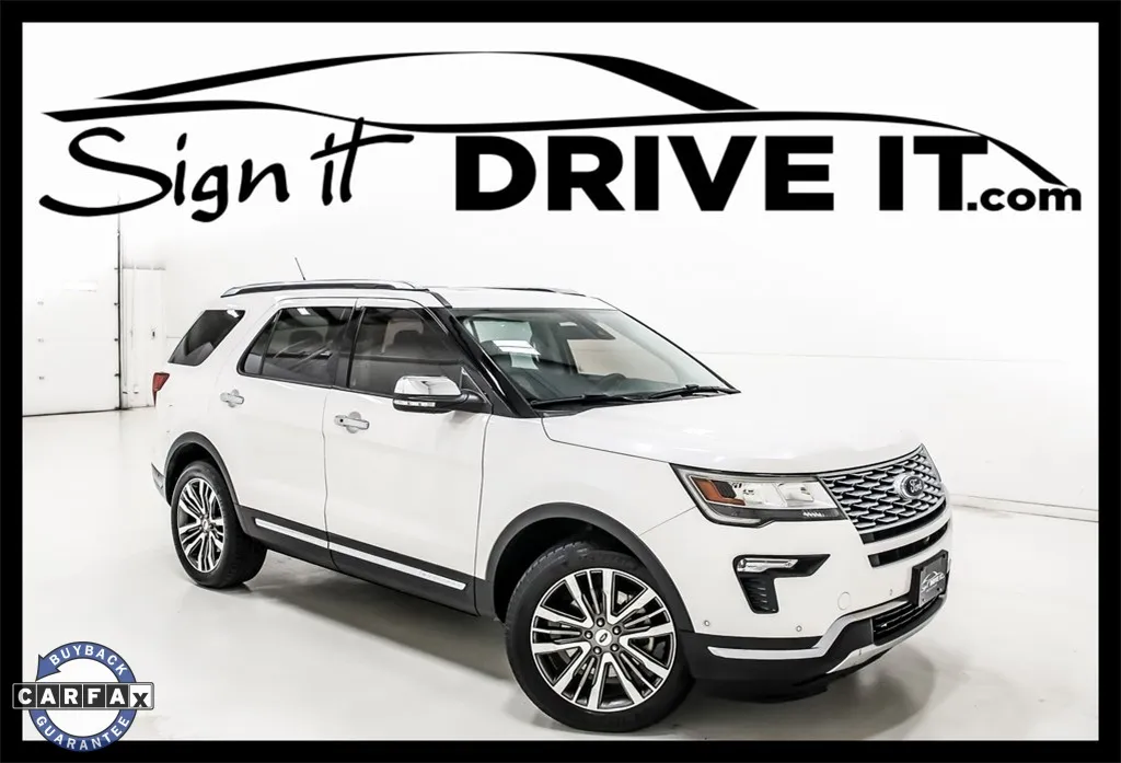 White 2019 Ford Explorer Platinum for sale in Denton, TX