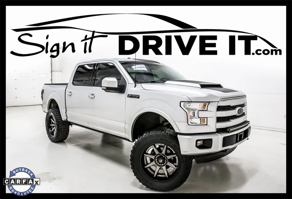 Silver 2015 Ford F-150 Lariat for sale in Denton, TX