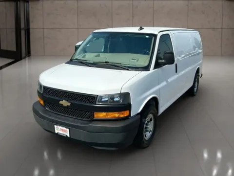 White 2021 Chevrolet Express 3500 Cargo Regular Van 3D for sale in Dallas, OR