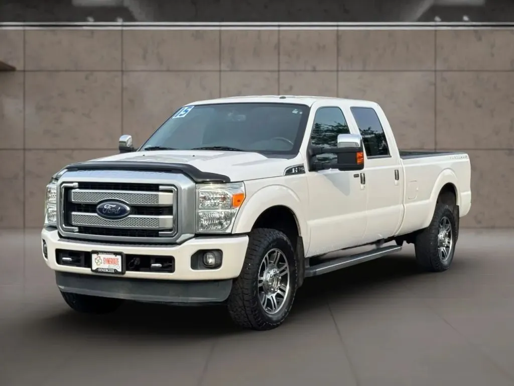 Blue 2015 Ford F350 Super Duty Crew Cab Platinum Pickup 4D 8 ft for sale in Dallas, OR