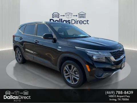 Black 2021 Kia Seltos LX for sale in Irving, TX