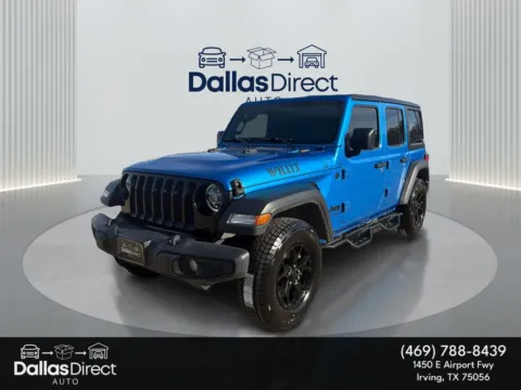 Blue 2021 Jeep Wrangler Unlimited Willys for sale in Irving, TX