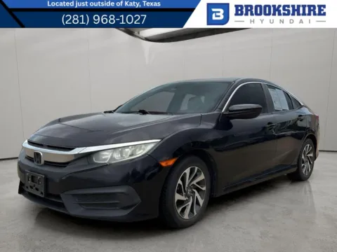 Black 2016 Honda Civic EX for sale in Irving, TX