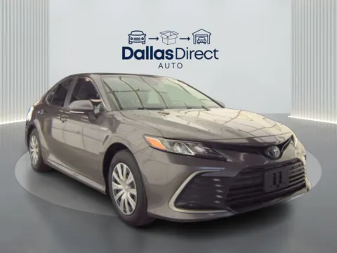 Gray 2021 Toyota Camry Hybrid LE for sale in Irving, TX