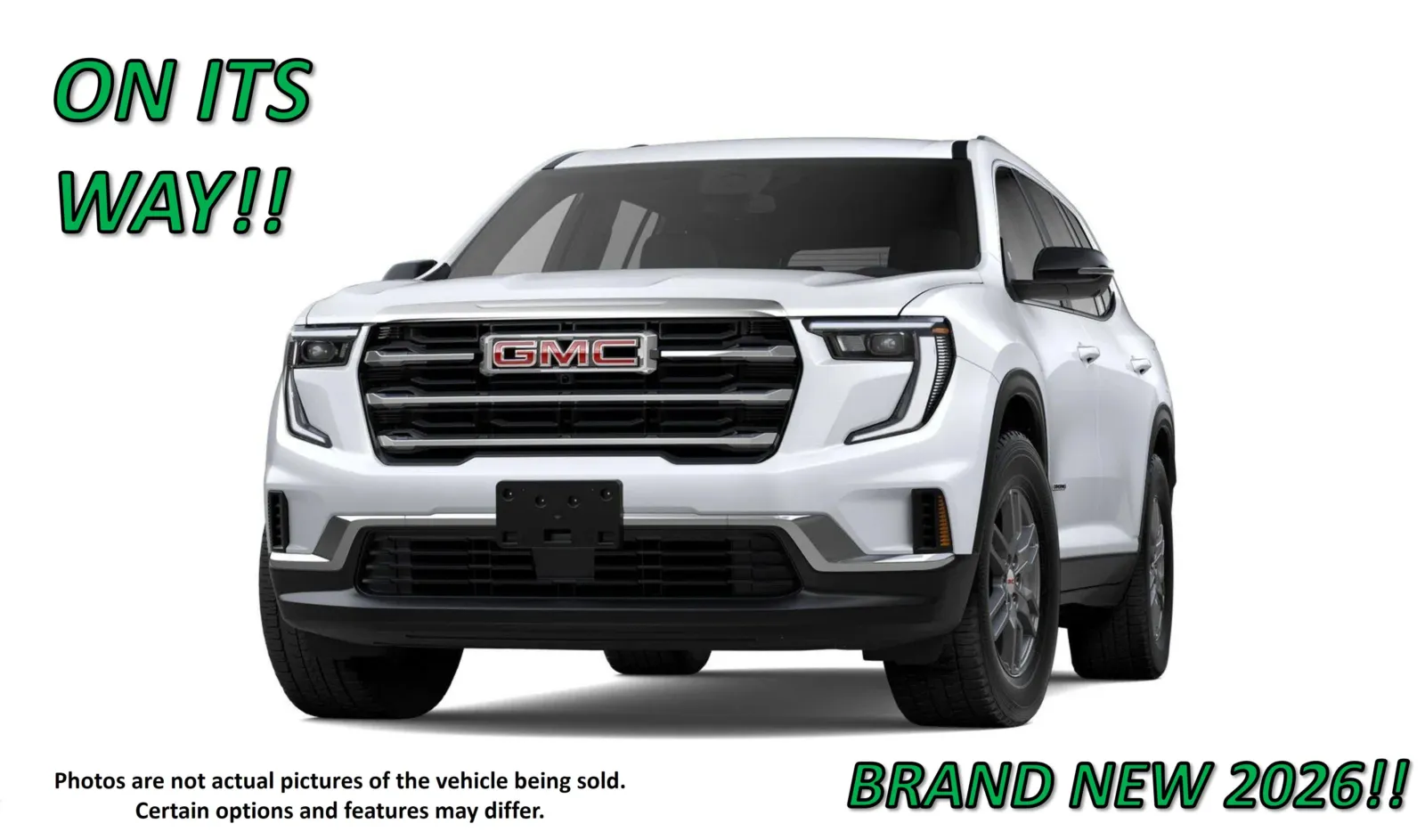 White 2026 GMC Acadia FWD Elevation for sale in Clinton, MO