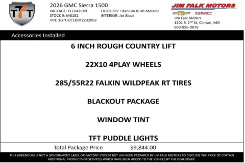 Photos of 2026 GMC Sierra 1500 Elevation for sale in Clinton, MO at Jim Falk Motors