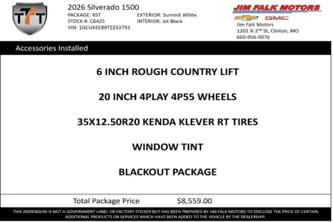 Photos of 2026 Chevrolet Silverado 1500 RST for sale in Clinton, MO at Jim Falk Motors