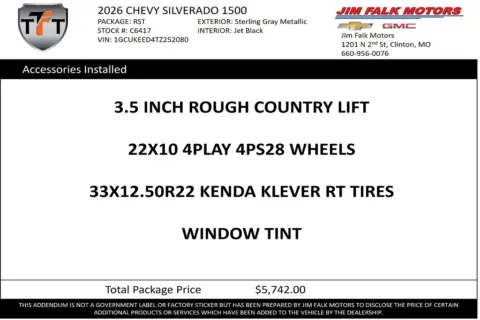 Photos of 2026 Chevrolet Silverado 1500 RST for sale in Clinton, MO at Jim Falk Motors