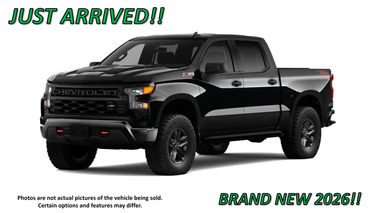 Black 2026 Chevrolet Silverado 1500 Custom Trail Boss for sale in Clinton, MO