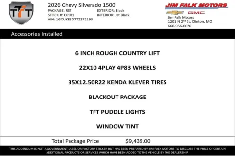 Photos of 2026 Chevrolet Silverado 1500 RST for sale in Clinton, MO at Jim Falk Motors