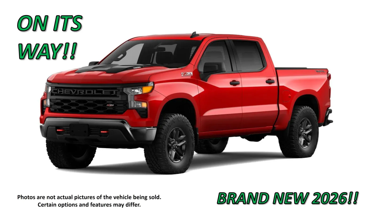 Red 2026 Chevrolet Silverado 1500 Custom Trail Boss for sale in Clinton, MO