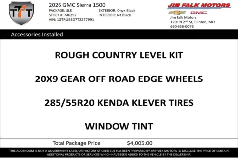 Photos of 2026 GMC Sierra 1500 SLE for sale in Clinton, MO at Jim Falk Motors
