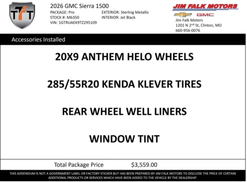 Photos of 2026 GMC Sierra 1500 Pro for sale in Clinton, MO at Jim Falk Motors
