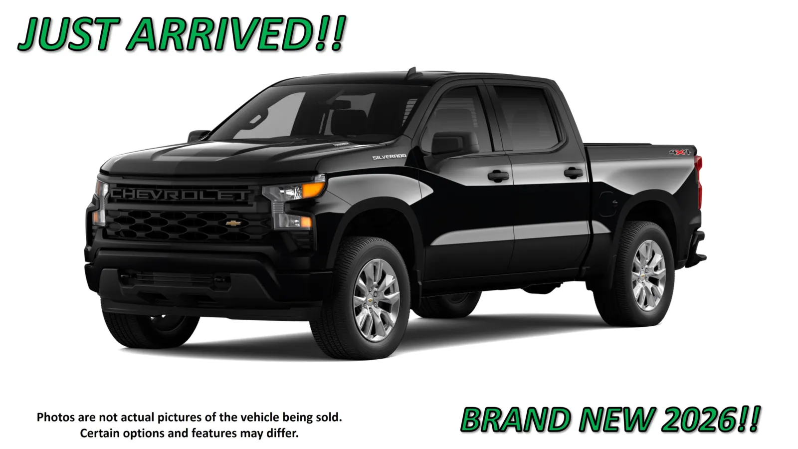 Black 2026 Chevrolet Silverado 1500 Custom for sale in Clinton, MO