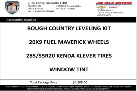 Photos of 2026 Chevrolet Silverado 1500 LTZ for sale in Clinton, MO at Jim Falk Motors