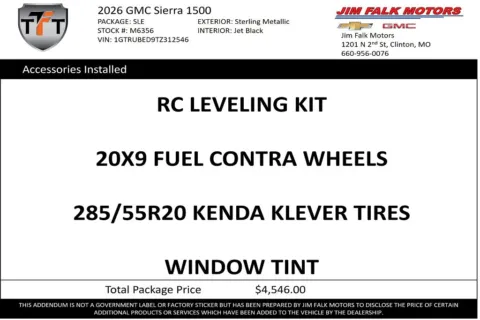 Photos of 2026 GMC Sierra 1500 SLE for sale in Clinton, MO at Jim Falk Motors