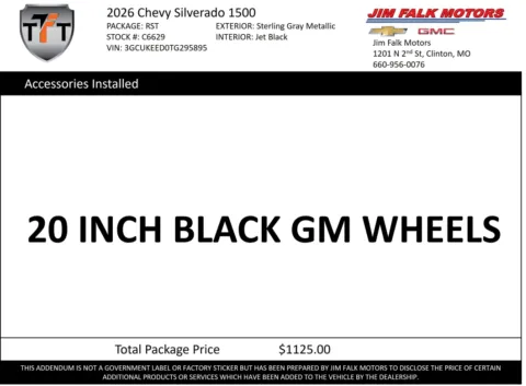 Photos of 2026 Chevrolet Silverado 1500 RST for sale in Clinton, MO at Jim Falk Motors