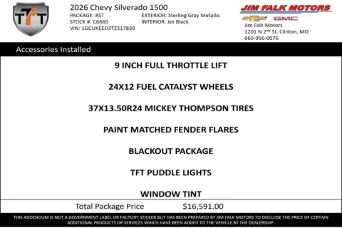 Photos of 2026 Chevrolet Silverado 1500 RST for sale in Clinton, MO at Jim Falk Motors