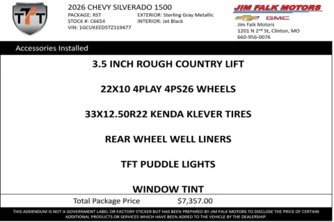 Photos of 2026 Chevrolet Silverado 1500 RST for sale in Clinton, MO at Jim Falk Motors