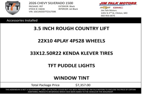 Photos of 2026 Chevrolet Silverado 1500 RST for sale in Clinton, MO at Jim Falk Motors