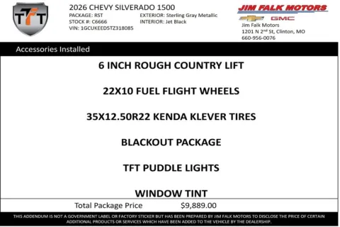 Photos of 2026 Chevrolet Silverado 1500 RST for sale in Clinton, MO at Jim Falk Motors