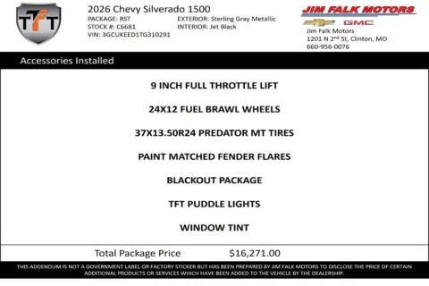 Photos of 2026 Chevrolet Silverado 1500 RST for sale in Clinton, MO at Jim Falk Motors
