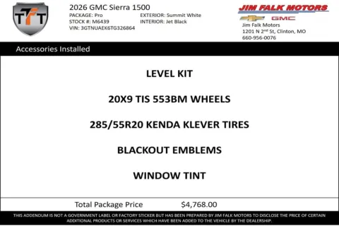 Photos of 2026 GMC Sierra 1500 Pro for sale in Clinton, MO at Jim Falk Motors
