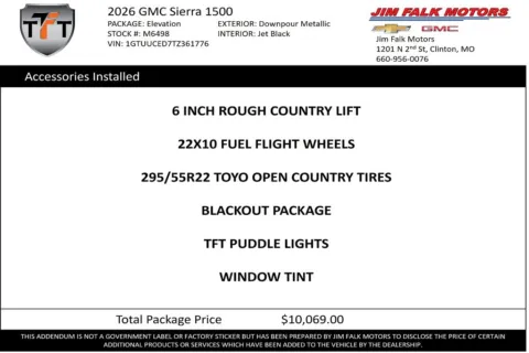 Photos of 2026 GMC Sierra 1500 Elevation for sale in Clinton, MO at Jim Falk Motors