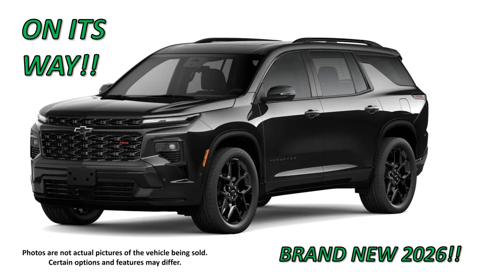 Black 2026 Chevrolet Traverse RS for sale in Clinton, MO