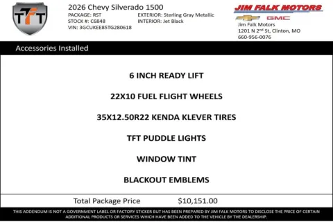 Photos of 2026 Chevrolet Silverado 1500 RST for sale in Clinton, MO at Jim Falk Motors