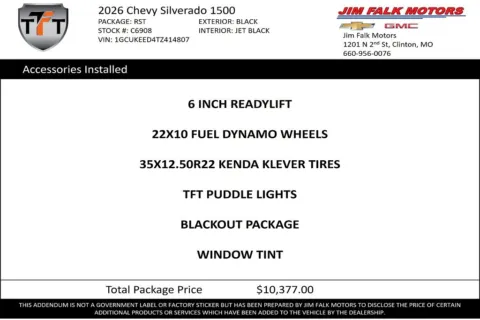 Photos of 2026 Chevrolet Silverado 1500 RST for sale in Clinton, MO at Jim Falk Motors