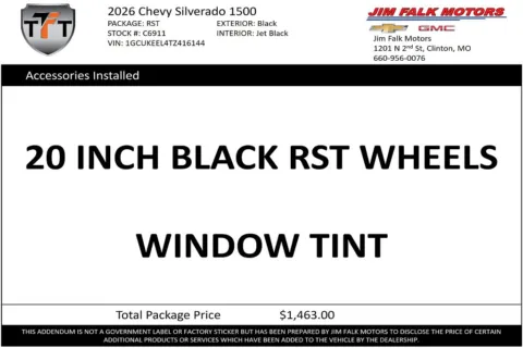 Photos of 2026 Chevrolet Silverado 1500 RST for sale in Clinton, MO at Jim Falk Motors