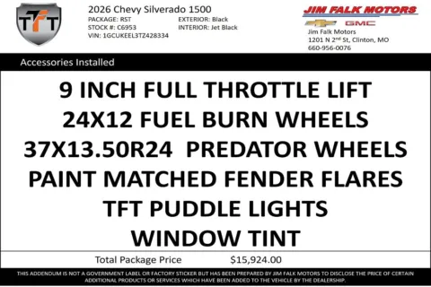Photos of 2026 Chevrolet Silverado 1500 RST for sale in Clinton, MO at Jim Falk Motors
