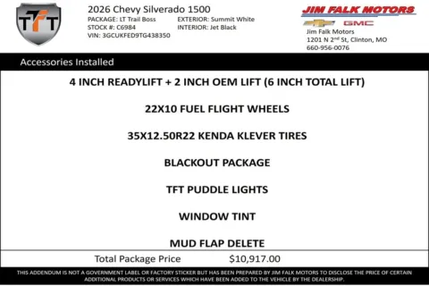 Photos of 2026 Chevrolet Silverado 1500 LT Trail Boss for sale in Clinton, MO at Jim Falk Motors