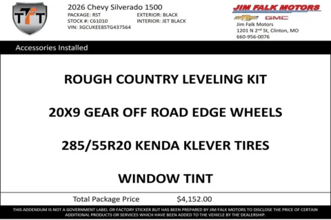 Photos of 2026 Chevrolet Silverado 1500 RST for sale in Clinton, MO at Jim Falk Motors