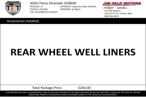 Photos of 2026 Chevrolet Silverado 2500 HD LT for sale in Clinton, MO at Jim Falk Motors