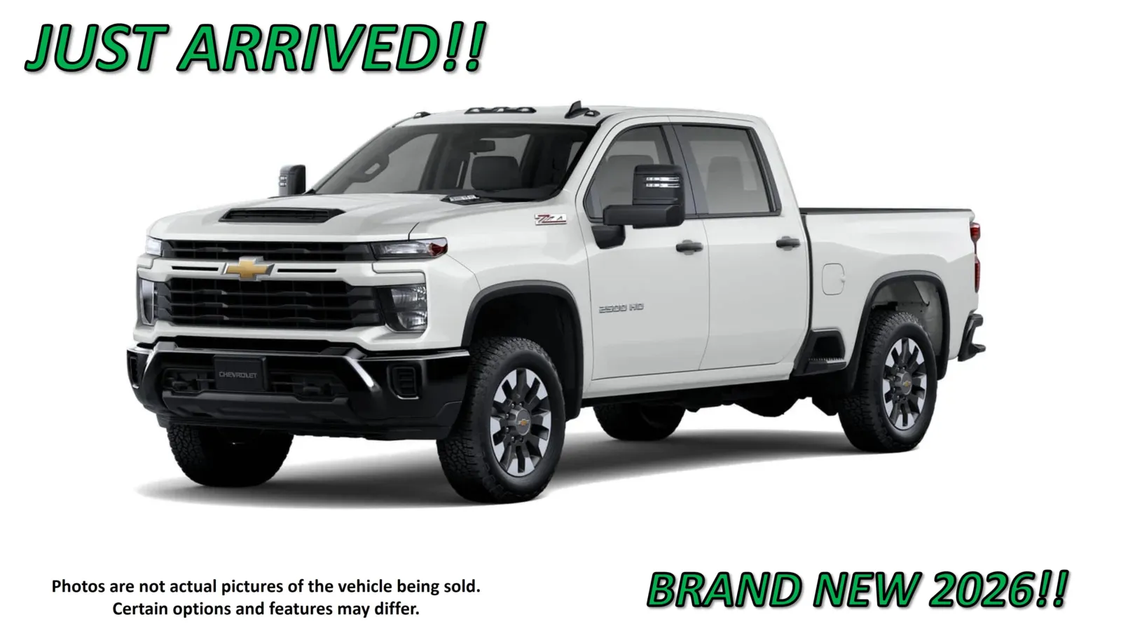White 2026 Chevrolet Silverado 2500 HD Custom for sale in Clinton, MO