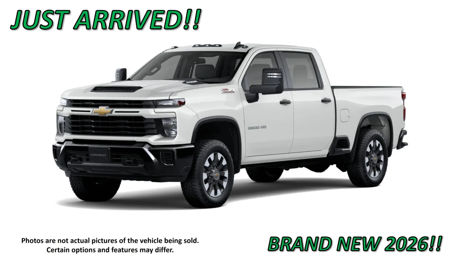 White 2026 Chevrolet Silverado 2500 HD Custom for sale in Clinton, MO