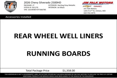Photos of 2026 Chevrolet Silverado 2500 HD LT for sale in Clinton, MO at Jim Falk Motors